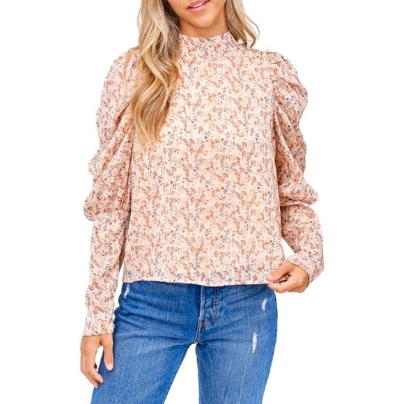 EN SAISON FLORAL PRINT PUFF SLEEVE BLOUSE - Picture 1 of 8